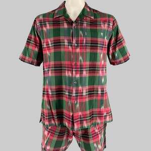 TODD SNYDER Size XL Green Red Plaid Cotton Set